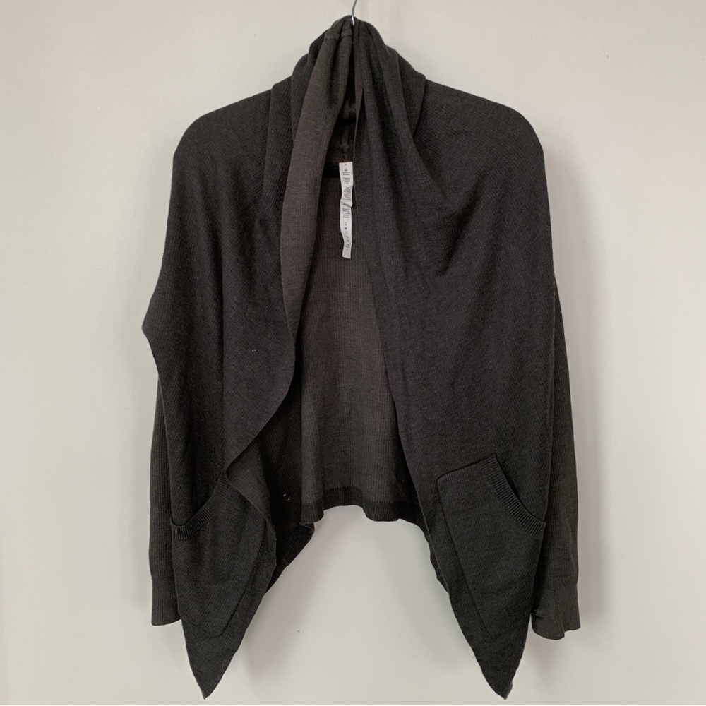 Lululemon Dark Green/Gray‎ Reversible Cardigan Sweater Size 4